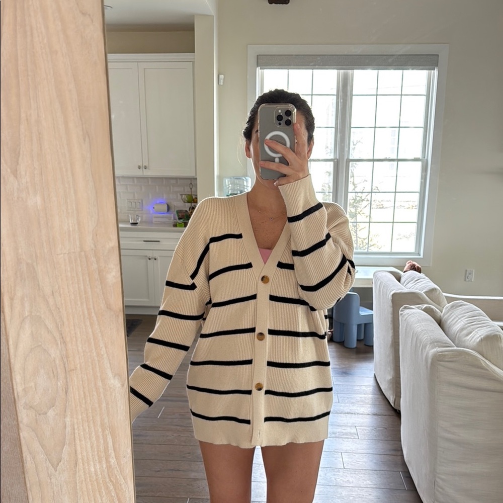 Striped Cardigan Sweater